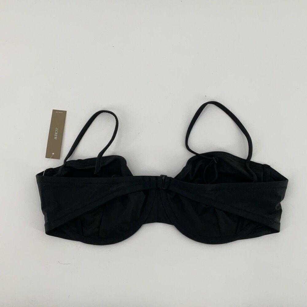 J. Crew Black BX612 Balconette Underwire Bikini Top Swimsuit Size 42D NWT